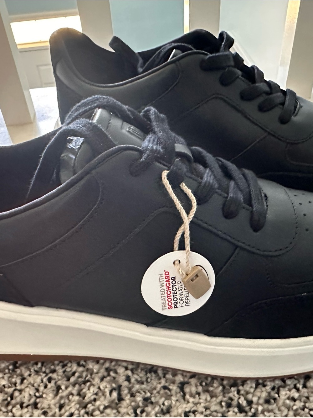 NWT FitFlop F-Mode Black Leather Suede Flatform Sneakers Sz 8.5